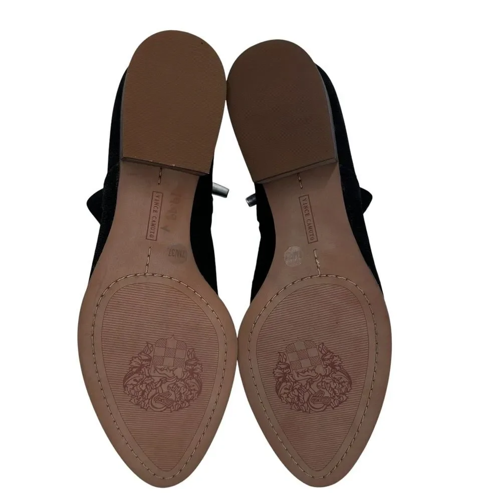 Vince Camuto Canilla Suede Booties in Black‎ Women Size 7 M Leather